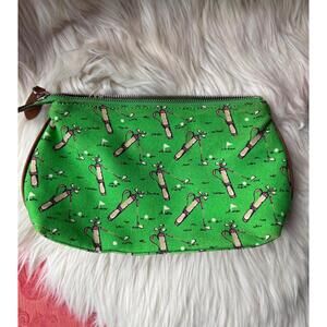 Ralph Lauren Golf Green Canvas Zipper Pouch with Golf Print